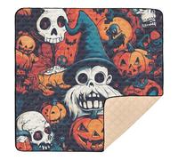 Horror Halloween Gnome Grimace Jack-o'-Lantern Pumpkin Large Sturdy Baby Play Mat for Floor Cozy Breathable Tummy Time Mat for Baby Kids Toddlers Infants, 50'' x 50''