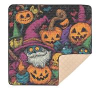 Horror Halloween Gnome Grimace Jack-o'-Lantern Pumpkin Large Stylish Baby Gym & Activity Mat for Floor Water Resistant Tummy Time & Crawling Mat for Baby Toddler Infant, 50'' x 50''
