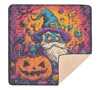 Horror Halloween Gnome Grimace Jack-o'-Lantern Pumpkin Soft Thick Baby Gym & Activity Mat for Floor Water Resistant Padded Play Mat for Babies Infants Toddlers, 50'' x 50''