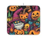 Horror Halloween Gnome Grimace Pumpkin Dish mat Reusable Rectangle Small mat Under Dish Drainer 16x18 Easy Clean Decorative Home Decor Essentials