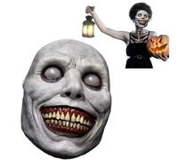 Horror Halloween Mask, Halloween Exorcist Smile Mask, Horror Evil Face Latex Mask for Costume, Scary Creepy Costume Props Face Mask