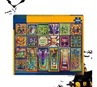 Horror Halloween Puzzles Decor - Paper Spooky Jigsaw Puzzle | 1000 Piece Arts Crafts Board Games Home Decor | Interactive Brain Teaser Board Games for Fall Autumn Holiday