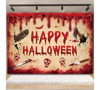 Horror Halloween Scary Blood Splatter Backdrop Red Blood Dripping Ghost Shadow Vampire Decor Banner Photography Background