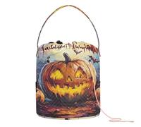 Horror Halloween Spooky Pumpkin Crochet Storage Crochet Knitting Bag Portable Storage Bag for Crochet Tools Crochet Organizer