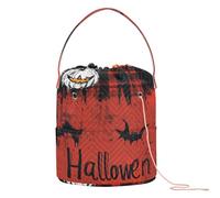 Horror Halloween Spooky Skeleton Crochet Yarn Bag Crochet Supply Bag Portable Crochet Tote for Crochet Tools Yarn Accessory