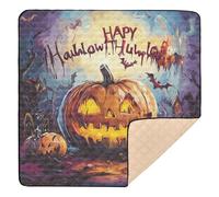 Horror Halloween Spooky Skeleton Orange Large Non-Slip Baby Play Mat for Floor Cozy Breathable Tummy Time Mat for Babies Infants Toddlers, 50'' x 50''