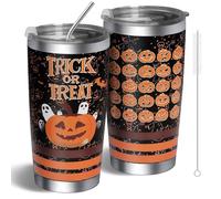 Horror Halloween Tumbler 20OZ with Lid and Straw, Halloween Coffee Mugs Gift for Women, Spooky Insulated Stainless Steel Travel Cup Gifts for Women, Men, Horror Movie Lovers
