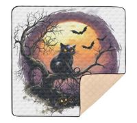 Horror Halloween Web Cat Scene Large Stylish Baby Play Mat for Floor 1-Piecing Infant Play Mat for Babies Infants Toddlers, 50'' x 50''