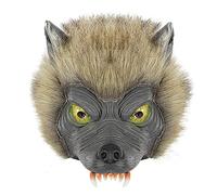 Horror Halloween Wolf Headgear Scary Full Head Mask Wolf Paws Gloves with Hairy Hair Werewolf Costume Animal Cosplay Props Fancy Dress Party Accessories for Halloween Party Carnival Christmas