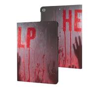 Horror Help Halloween Slim Protective Case Auto Wake Sleep Cover Kickstand Compatible with ipad 2017/2018/Air1/Air2 (9.7in)