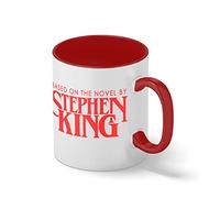 Horror Inspired Based On The Novel by Stephen King White Coffee Mug with Red Rim & Handle