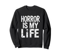 Horror Is My Life Cracked Skull Halloween Sweatshirt