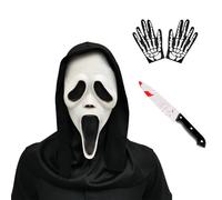 Horror Latex Mask Scary Mask for Halloween Party Cosplay (Black)