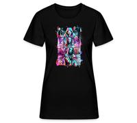 Horror Legends in Street Style - Neon Graffiti Look with Freddy, Jason, Pennywise & Michael, Brutal Urban Design for Halloween and Slasher Fans Women's T-Shirt, black, S