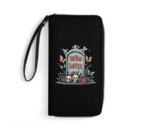 Horror Lover Day of The Dead Leather Wallet Large Capacity Wallets with Zippered for Men Women