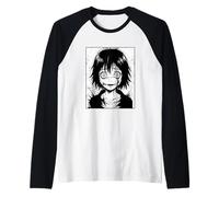 Horror Manga Art Creepy Character Japanese Raglan Baseball Tee
