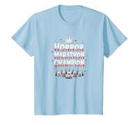 Horror Marathon Champion: Crowned Terror Movie Buff T-Shirt, Kids, Baby Blue, 3 Years
