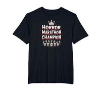 Horror Marathon Champion: Crowned Terror Movie Buff T-Shirt, Men's Big and Tall, Black, 4X Tall