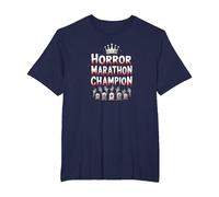 Horror Marathon Champion: Crowned Terror Movie Buff T-Shirt, Men's Big and Tall, Navy, 4X Tall