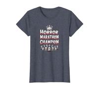 Horror Marathon Champion: Crowned Terror Movie Buff T-Shirt, Women, Heather Blue, 3XL