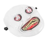 Horror Mask Halloween Scary Mask for Adults White Evil Spirit Face with Creepy Smile for Haunted House and Masquerade Party