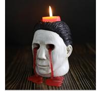Horror Michael Candle Holder Gothic Decorative Horror Figure Scary Gift Candle Holder Table Decoration Pranks for Halloween Carnival Ghost House (Bleed)