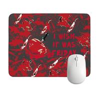 Horror Mouse Pad Scary Movie Fan Gifts i Wish It was Friday Halloween Office Home Desk Decor Accessories Gaming Non-Slip Mousepad (Friday Mousepad)