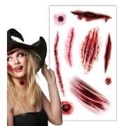 Horror Mouth Stickers - Temporary Realistic Wound & Stitched Scars Facial Decals For Halloween Makeup | Easy Apply Simulation Body Makeup For Costume Parties, Carnival & Cosplay
