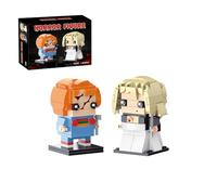 Horror Movie Action Figures Building Set, Spooky Doll and Gothic Bride Compatible with Compatible with Lego for Adults, Horror Couple Desk Decor 252 Pcs