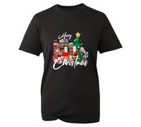 Horror Movie Characters with Gift Christmas T-Shirt, Shirt, Ghost Face, Xmas 2023 Scary Clown Joker Doll Tee, Holiday Unisex Kids Adult Top (Black, M)