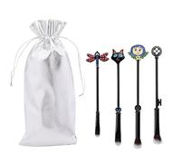 Horror Movie Coraline Makeup Brushes - Charm Women Halloween Coraline Makeup Brush Set Metal Memorial Collection Silver Drawstring Bag (makeup brushes set)