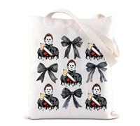 Horror Movie Inspired Tote Bag Halloween Spooky Season Gift Scary Movie Character Merch Horror Villain Shoulder Bag (Horror)