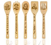 Horror Movie Merchandise Halloween Gifts Wooden Spoons for Cooking, Bamboo Kitchen Set 5 Pack for Movie Fans Lover Women Mom Kitchens Accessories Holiday Decor Party Christmas Decorations