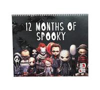 Horror Movie Monthly Calendar 2025, Cool Horror Theme Wall Calendar, Monthly Movie Calendar With Movie Actor Pattern For Home Decor