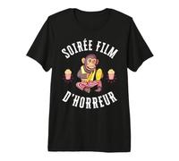 Horror Movie Night Popcorn Cinoche Scared Monkey Sinister Premium T-Shirt