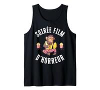 Horror Movie Night Popcorn Cinoche Scared Monkey Sinister Tank Top