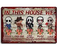 Horror Movie Posters Halloween Movie Poster Vintage Metal Tin Sign Friday The Poster Scream Poster Horror Movie Merchandise Horror Decor For Home Decor And Halloween Parties Bathroom Decor 12x16 Inch