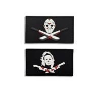 Horror Movie PVC Morale Patch Set, Jason Mask and Michael Myers Design, Glow in the Dark, 8x4.5cm, 2 Pack
