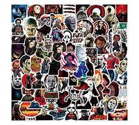 Horror Movie Stickers, 100Pcs Thriller Killer Role Theme Stickers, Vinyl Waterproof Graffiti Halloween Themed Scary Decals for Water Bottle Laptop Skateboard Luggage, Adults and Teens