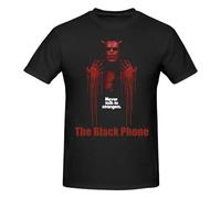 Horror-Movie-The-Black-Phone-T-Shirt-Harajuku-Big-Size-O-Neck-Cotton-Custom-Short-Sleeve Black S