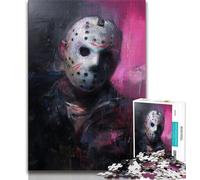 Horror Movies 1000 Piece Jigsaw Puzzle for Adults Teens,Challenging To Complete But Fun And Humorous with Matching Poster And Trivia Sheet 38x26cm