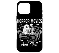 Horror Movies And Chill Funny Skeleton Horror Night Ghost Case for iPhone 16 Pro Max