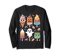 Horror Movies Summer Popsicle Halloween Ice Cream Summerween Long Sleeve T-Shirt
