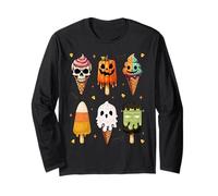 Horror Movies Summer Popsicle Halloween Ice Cream Summerween Long Sleeve T-Shirt