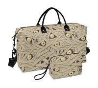 Horror Mummy Zombie All Saints' Day Happy Halloween Travel Duffel Bag Carry On Tote Bag Sport Training Bag with Adjustable Strap for Trekking Foldable