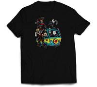 Horror Mystery Van T-Shirt - Friday 13th Halloween Killer Doll Thriller Group Fun Twin Needle Collar 100% Combed Ringspun Cotton High Stitch Density Extreme Comfort (Black, 4XL)