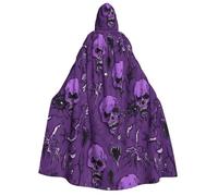 Horror Pattern On Purple Background Print Hooded Unisex Adult Cloak Halloween Christmas Carnival Theme Parties Cosplay Costum