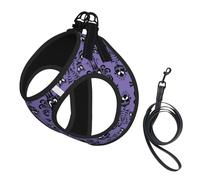 Horror Pattern On Purple Background Printing Puppy Summer Vest Harness With Reflective,Dog Accessories For Small Medium Large Dogs And Cats