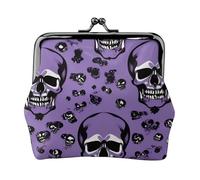 Horror pattern on purple Print Fashion forward Women Coin Purse Cute Mini Zipper Wallet with Kiss Lock Waterproof
