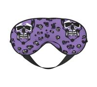 Horror Pattern on Purple Print Sleep Eye Mask Outdoor Indoor Travel Camping Meditation Yoga Shift Work Breathable